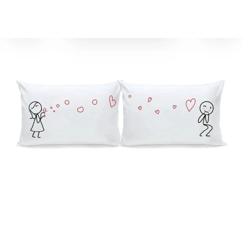 from My Heart to Yours Couples Pillowcases - Romantic Gift‎ for Him and Her Kiss